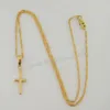 Collares colgantes Color de oro amarillo 45 cm Collar de ola de agua Plaza de la superficie Jesús Cross DIOS PIGDQO