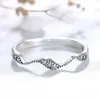 Cluster Rings 925 Sterling Silver Wavy Line Mosaic CZ Zircon Crystal Wholesale Jewelry For Women Gifts
