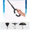 Colorido automático reverso reverso de plegamiento hombre mujer solar automóvil de lluvia para paraguas invertidas de doble capa anti UV auto -stand parapluie