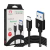 Cabos 2m 3m 3.1a Cabo de dados Micro USB Tipo C para Samsung Huawei com varejo