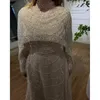 Vestidos de festa serene colina hijab muslin nua uma linha longa capa luxo dubai vestidos noturnos 2024 para mulheres casamento la72032b