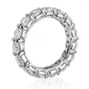 Clusterringen Iogou Personaliseerde Full Eternity Bands 5mm 3 mm D Kleur Moissanite Ring 925 Sterling Silver Dames -sieraden met certificaat