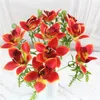 装飾的な花の家の装飾結婚式のアレンジメントPographing Vaseアクセサリー偽の花の人工蘭のシルクデスクの飾り