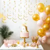 Decoração de festa 6pcs Conjunto 27,5 polegadas folhas de alumínio dourado para serpentinas de aniversário penduradas decorações de redemoinhos