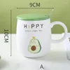 Tazze di alta qualità Avocado tazza di caffè in ceramica resistente al calore con coperchio per bambini da 450 ml di ufficio utile regalo per bevande utili