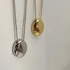 Colliers de pendentif Xiauoke Metal vintage lisse grande droplet ovale