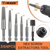 3/5/6pcs Hex Screw Extractors Tool Center Drill Bits Guide Set Damaged Bolt Remover Removal Tools Speed Easy Out Set Power Tool