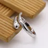 Кластерные кольца модные регулируемые кольцо с открытой водой для женщин Kpop 925 Серебряное серебро минимальное глянцевое украшение