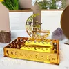 Plates Eid Tray Table Centerpieces Plate Acrylic Ramadans Home Decorations Muslims Festive Gift Gold Moon Decor