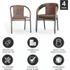 Lila 4 Pack Medium Brown Rattan Indoor-Outdoor Restaurang Stack Chair | Mångsidiga och eleganta sittplatser