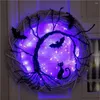 Party -Dekoration Halloween Kranz Anhänger Festival Durchmesser 37 cm glühend Girland