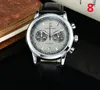 Mens Quartz Watch Designer bekijkt Kalender Lederen band Roestvrij staal vijf steken All Dial Working topmerk Hamilt High Quality Fashion Watch