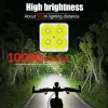 10000mAh Bike Light Front USB uppladdningsbar 12800mAh Bike Headlight 4P90 4P50 LED Super Bright Flashlight Front Lights bakre bakre bakre