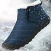 Fitnessschuhe Männer warme gemütliche Schneestiefel verdicken Fell ausgekleidetes Winterknöchel zum Gehen