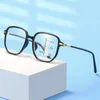 Sonnenbrillen klassisches quadratisches blaues Licht blockieren Multifokale Lesebrille Retro Progressiveb Frauen in der Nähe von weit bifokalen Brillen