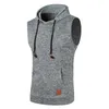 Hoodies sans manches Hoodies Fashion Sweatshirt à capuche décontractée pour hommes Bodybuilding Top Sporting Shirt Washingo Gest Gym 240321