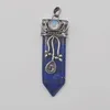 Pendant Necklaces Natural Lapis Stone Beads Gem Pendulum Jewelry For Woman Gift S3189