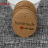 100pcs Cute Round Brown/White Paper Gift Label Tag Handmade Jewelry Charms Tag Round Wedding Favors/Cookies Decorative Tag