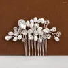 Hair Clips Crystal Pearl Comb Clip Band For Women Bride Rhinestone Wedding Bridal Accessories Jewelry