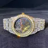 Full Diamond Watch High-End Full Square Luminous Hollow Mechanical Mens Famous Identical Simulation