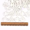 30pcs blanc rond Noël cloche en bois pendentif suspension suspendue bricolage bricolage de Noël de Noël décoration intérieure en bois d'artisanat du Nouvel An C3520