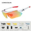 Comaxsun Professional Polaris Tywshes Bike Goggles Outdoor Sports Bicycle Sunglasses UV 400 avec 5 lentilles Tr90 2 Style 240402