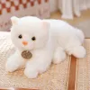 Kawaii chat blanc peluche jouet moel animal en peluche chaton de vif du monde réaliste