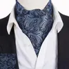 Hitie Adult Mens Cravat Ascot Tie set czarny czerwony paisley dla mężczyzn self self brytyjski dżentelmen Scarve240409