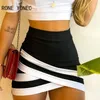Women Plain Short Sleeve Crop Top High Waisted Colorblock Skirt Set Summer Vacation Suit 240329