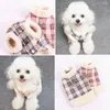 Dog Apparel High Pet Clothes Eye-catching Plaid Print Vest Fashionable Winter Coat For Cats Dogs Soft Warm Cold Weather