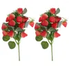 Party Decoration 2 PCS Simulation Strawberry Bouquet Artificial Wedding Fake Plant Decor Ornament Pvc Small Fruit Office Fruits Supplies