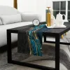 Marble Peacock Blue Linen Table Runners moderne Minimaliste minimaliste Black Gold Table Runner Holiday Vente de vacances Charves Dening Table Decor
