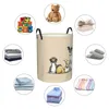 Tvättpåsar italiensk Greyhound Trio Hamper Stora klädförvaringskorg Söt Whippet Sighthound Dog Toys Bin Organizer för Boy Girl