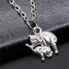 Pendant Necklaces 1pcs Elephant Mom And Child Necklace Components Jewelry Items Chain Length 43 5cm