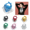 Rhinestone Fringe Bandana vrouwen veelzijdige tulband headscarf party disco verfraaide bandana cashew patroon hiphop bandana