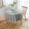 Tableau de nappe rustique pour tables rondes nappe de broderie en lin