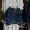 Set di abbigliamento abito coreano per ragazze set di abiti primaverili da 1 a 8 anni giacca di jeans+pantaloni larghi larghi per leisure autunno a due pezzi set