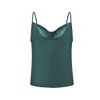 Vita grundläggande kvinnor silkliknande satin toppar väst sommaren sexig camis tank för damer strappy camisole topp tröjor grunge femme kläder 240403