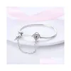 Silver 925 Sier for Women Charms Gioielli perline Star Moon Cat Cate Chain Droplese Dhpf8