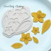 ベーキングカビの葉の形状のシリコンケーキ型型金型ソープクッキーフォンダントツールFM2024を飾る