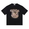 Brand 100%cotton Rhude Fashion T Mens Designer T Shirts Men Top Short Sleeve High Quality Casual Tshirts Mens Tees Shirt Tos US SIZE