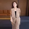 Women's Two Piece Pants 2 Pcs/Set Women Formal Coat Set Business Wide Leg High Waist Long Mesh Sleeve Spring Summer Suit OL Outfit