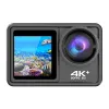 カメラ4K HDアクションカメラ60fpsデュアルカラースクリーン屋外Wifiスポーツカメラ24MP eisアンティシャケ互換レンズフィルター防水