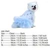 Hondenkleding Kleine kanten Chiffon Jurk Fashion Fashion Fashion Puppy Wedding Leuke zomer huisdier kostuum blauw paars roze