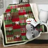 Blankets Snowman 3D Plush Fleece Throw Merry Christmas Tree Blanket Soft Quilts Bedding Home Office Washable Kids Sherpa