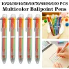 10/100 PCS MULTICOLOR BALLPOINT FUN PEPS 0,5 mm 6-en-1 arc-en-ciel rétractable Penns