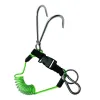 Scuba diving reef hook with coiled lanyard Cave Tech diving current double end hook