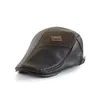 Beretti 2024 Jamont Vintage PU Leather Casquette Plate Homme Baret French Classic Cappelli piatti per uomini Bere Capo