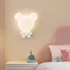 Lampe murale lampes à ours blanc modernes LED Children's Child's Minimalist Creative Baby Decor Girl Garçons Boy Bedroom Lights
