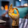 Candle Holders Yoga Figurines Holder Mudra Hand Tabletop Tealight Decor Resin Statues